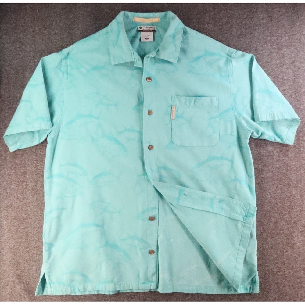 Mens Columbia Sportswear Riverlodge XL short sleeve button up shirt casual EUC @